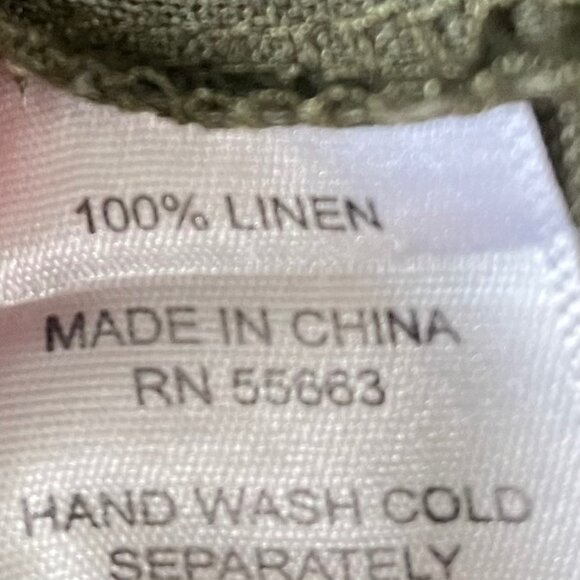 Olive Green Long-Sleeve Tunic Boho Pocket Trim V-Neck Lightweight Comfy Sz S - Picture 4 of 11